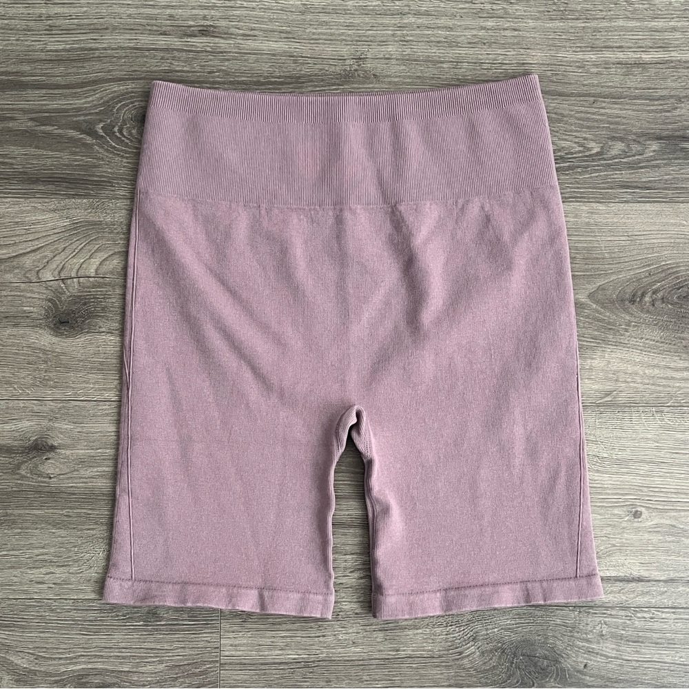 EVERLANE Seamless Bike Shorts XL/XXL Dusty Lavender Purple High Waist Activewear